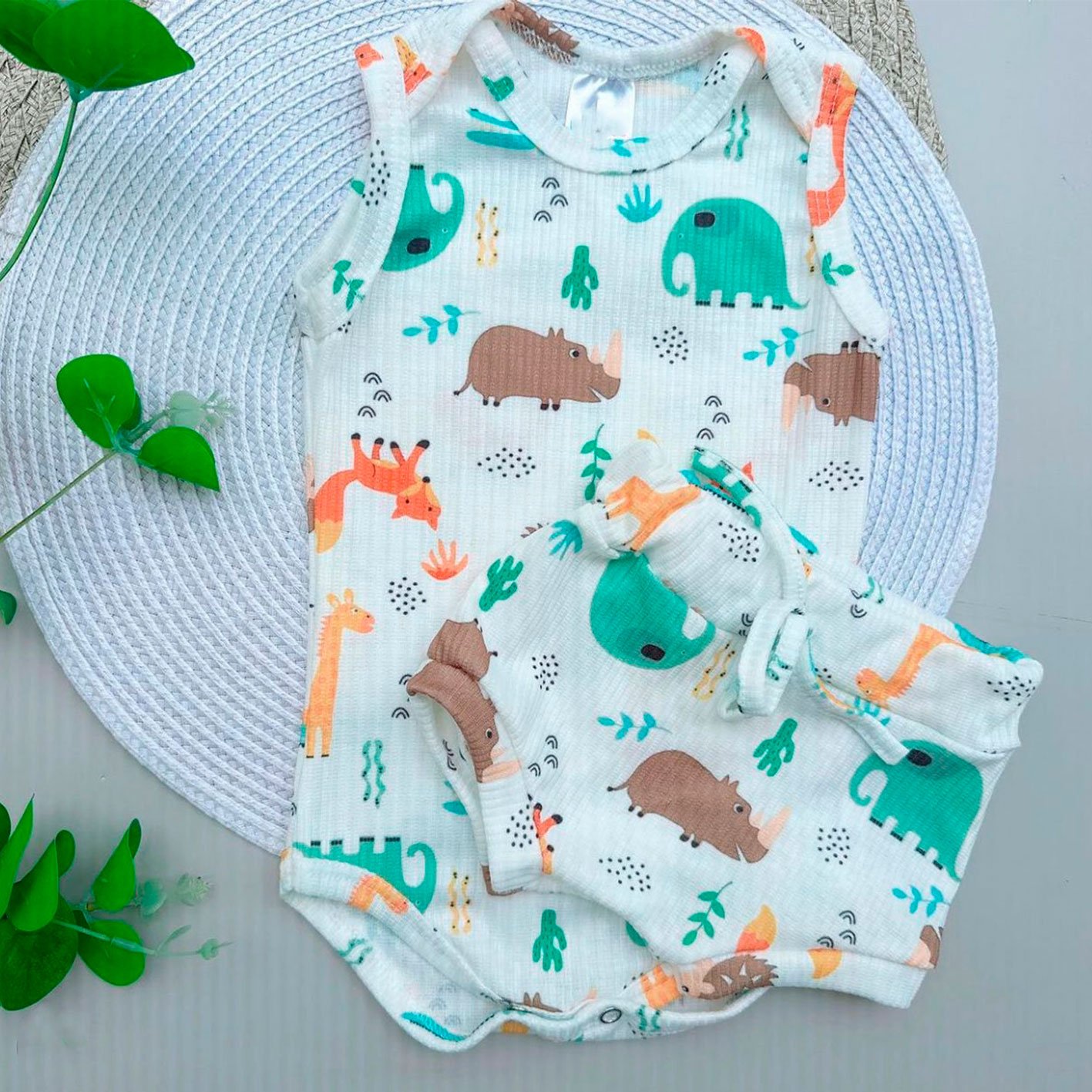 Body Regata e Shorts - Elefantinho