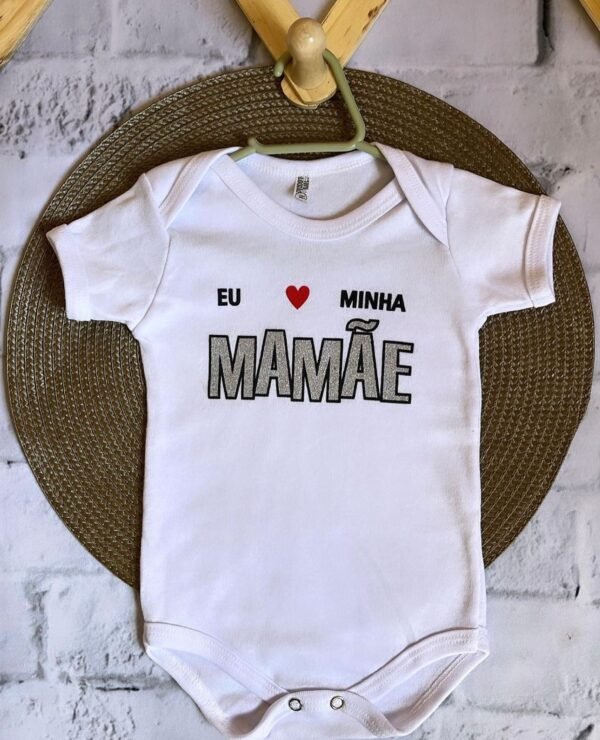 Body Manga Curta - Amo Minha Mamãe