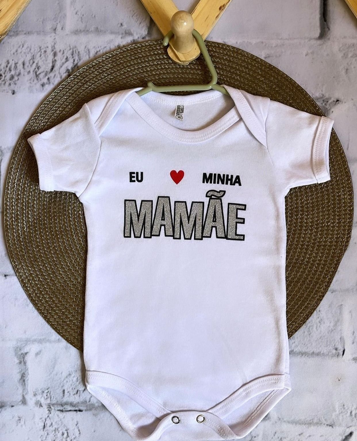 Body Manga Curta - Amo Minha Mamãe