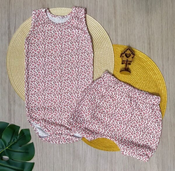 Body Regata e Shorts - Rosa