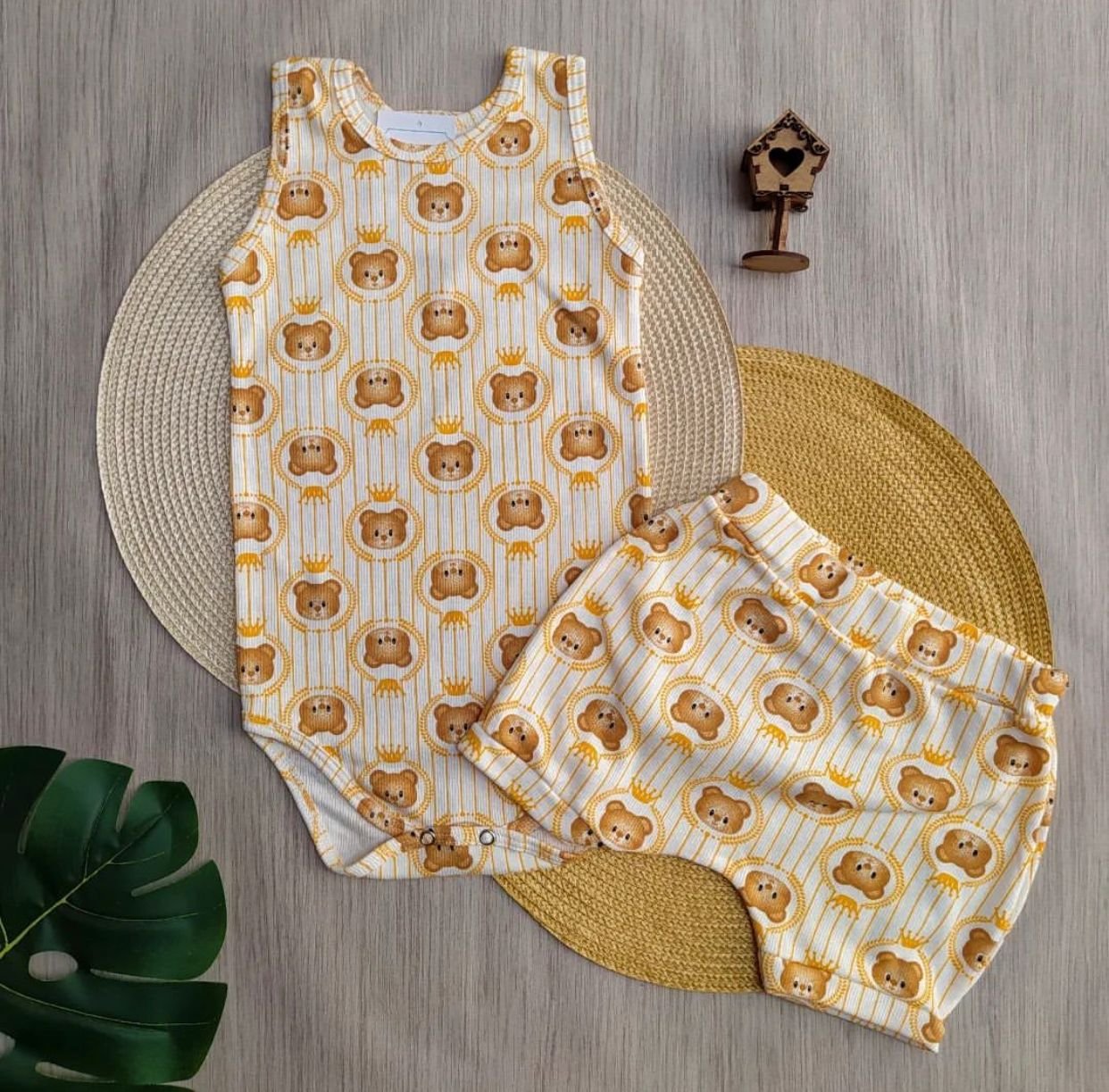 Body Regata e Shorts - Ursinho