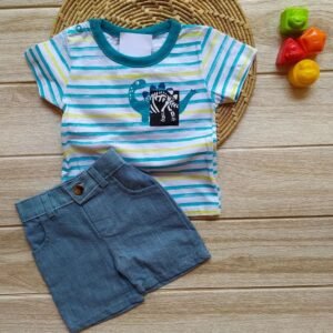 Camisa Manga Curta e Shorts - Dino