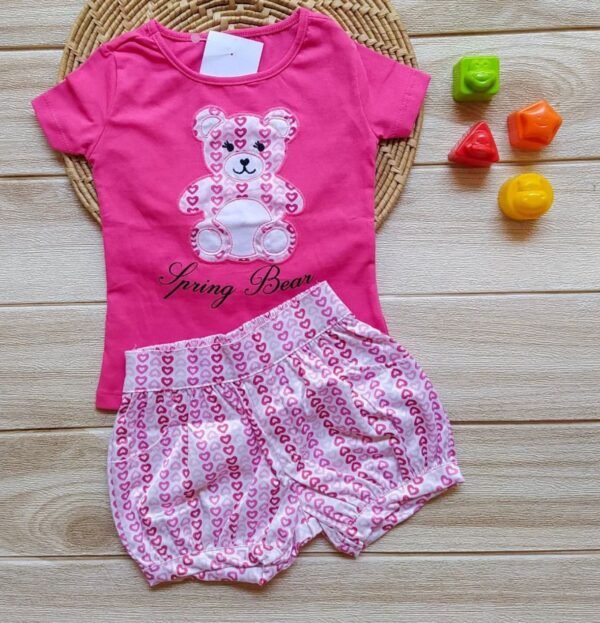Camisa Manga Curta e Shorts - Ursinho