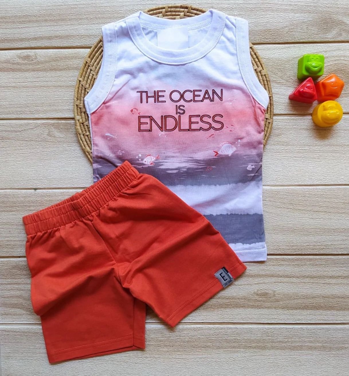 Camisa Regata e Shorts - Barcos