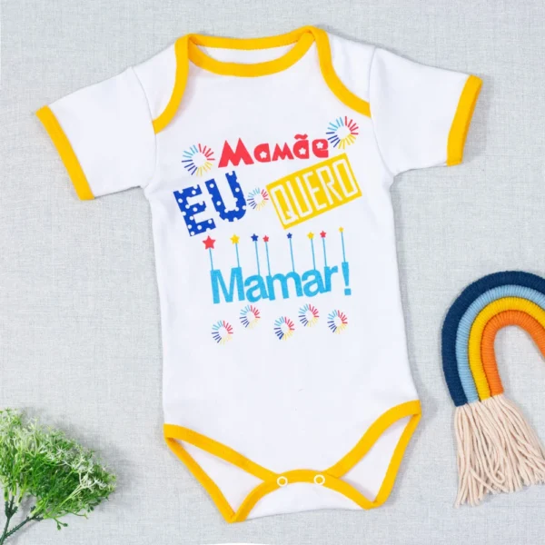 BODY MANGA CURTA MAMÃE EU QUERO MAMAR
