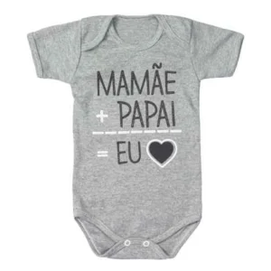 Body Manga Curta Mamãe + Papai = Eu