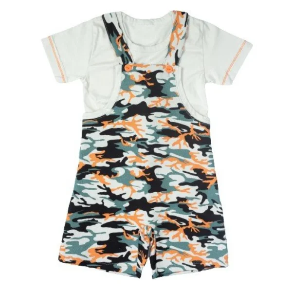 Jardineira e Body -  estampada