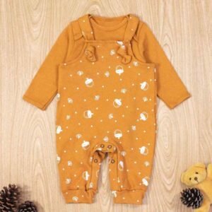 Jardineira Longa com Body - Noz