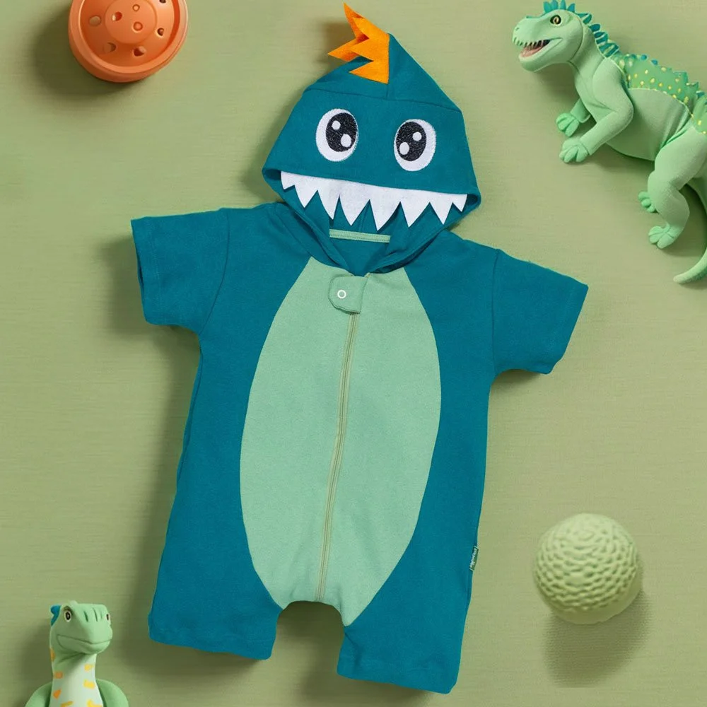 Macacão Curto Fantasia Infantil Dino