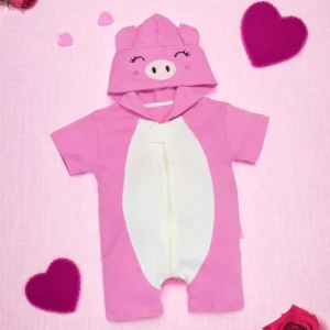 Macacão Curto Fantasia Infantil Porquinha rosa