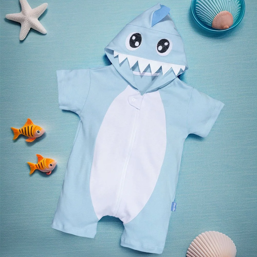 Macacão Curto Fantasia Infantil Tubarão