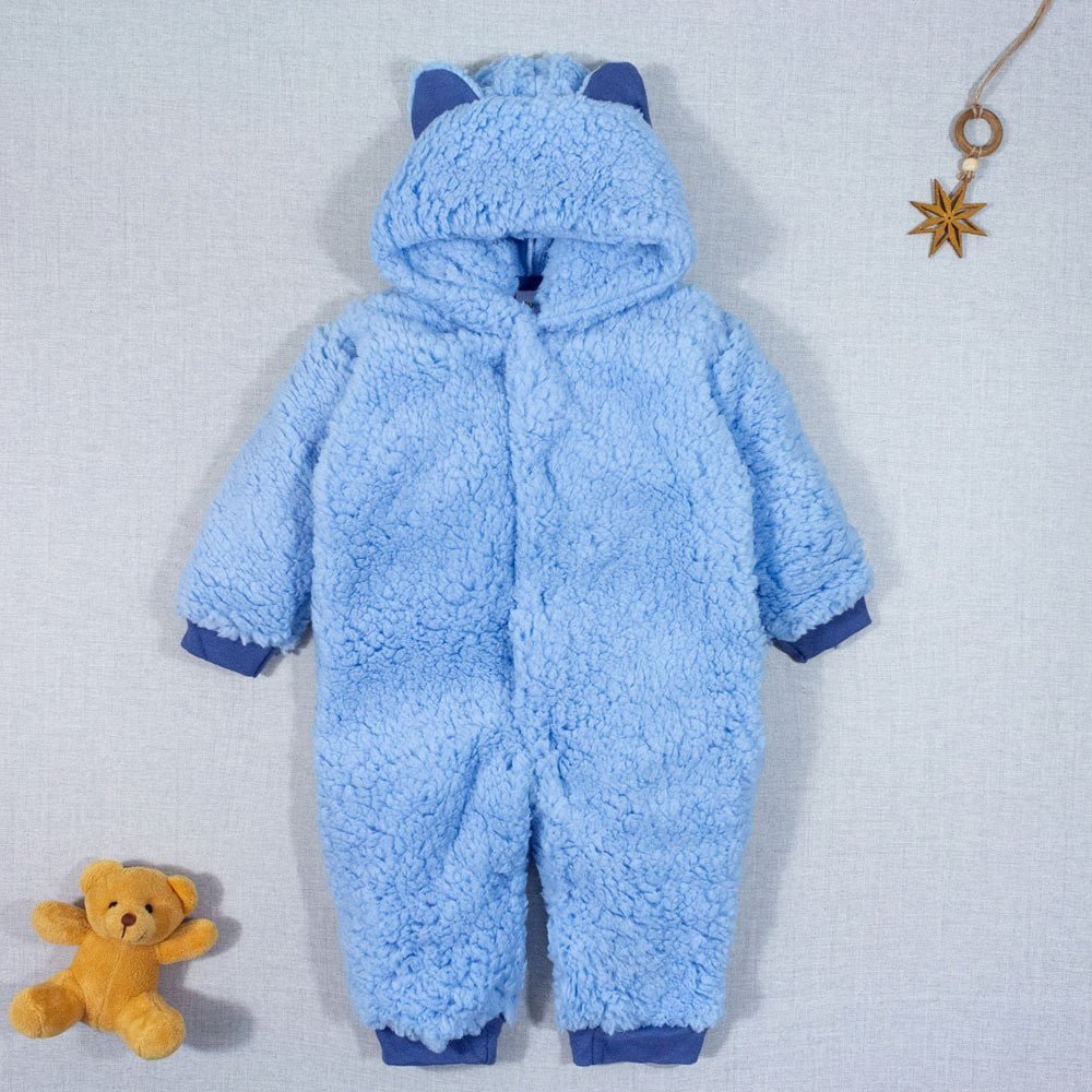 Macacão Longo Teddy Com Capuz