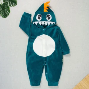 Macacão Longo Dino Com Capuz