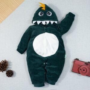 Macacão Longo Dino Com Capuz