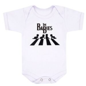 Body Bebê Manga Curta Suedine Branco The Babies