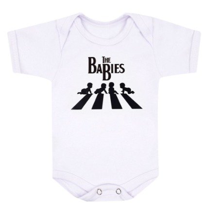 Body Bebê Manga Curta Suedine Branco The Babies