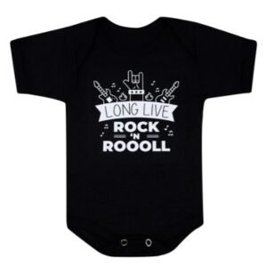 Body Manga Curta Suedine Preto Rock In Roll