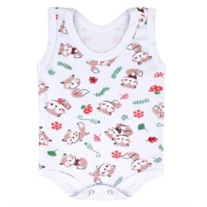 Body Bebê Regata Canelado Branco Raposinha