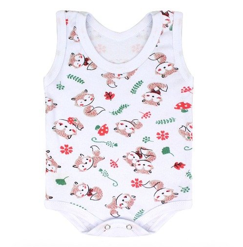 Body Bebê Regata Canelado Branco Raposinha