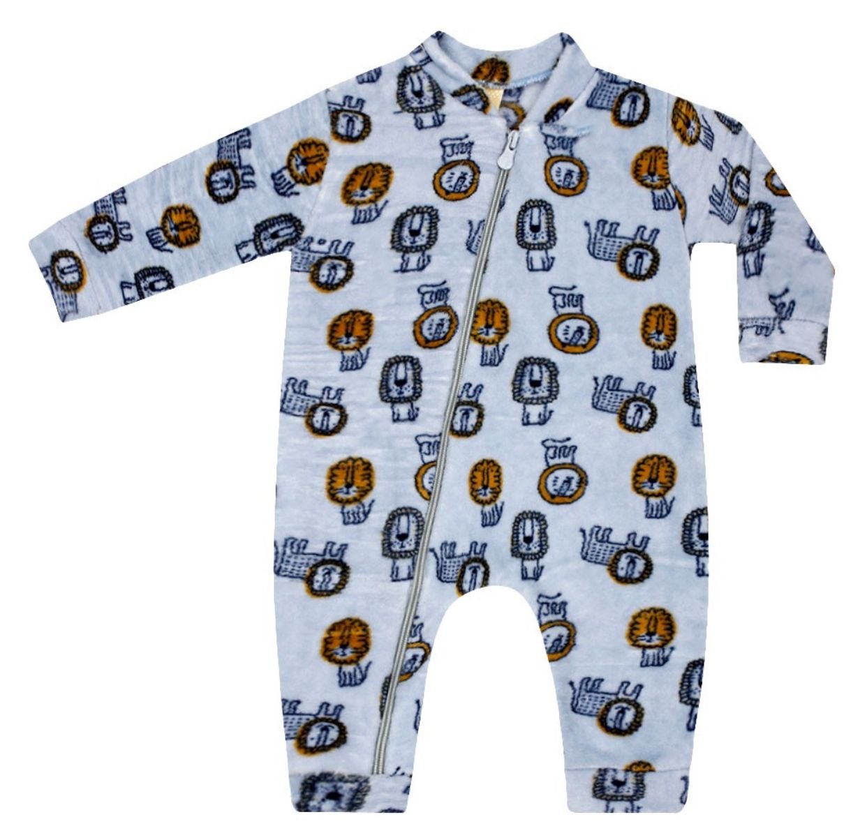 Macacão Masculino sem Pé com Zíper Azul Leão