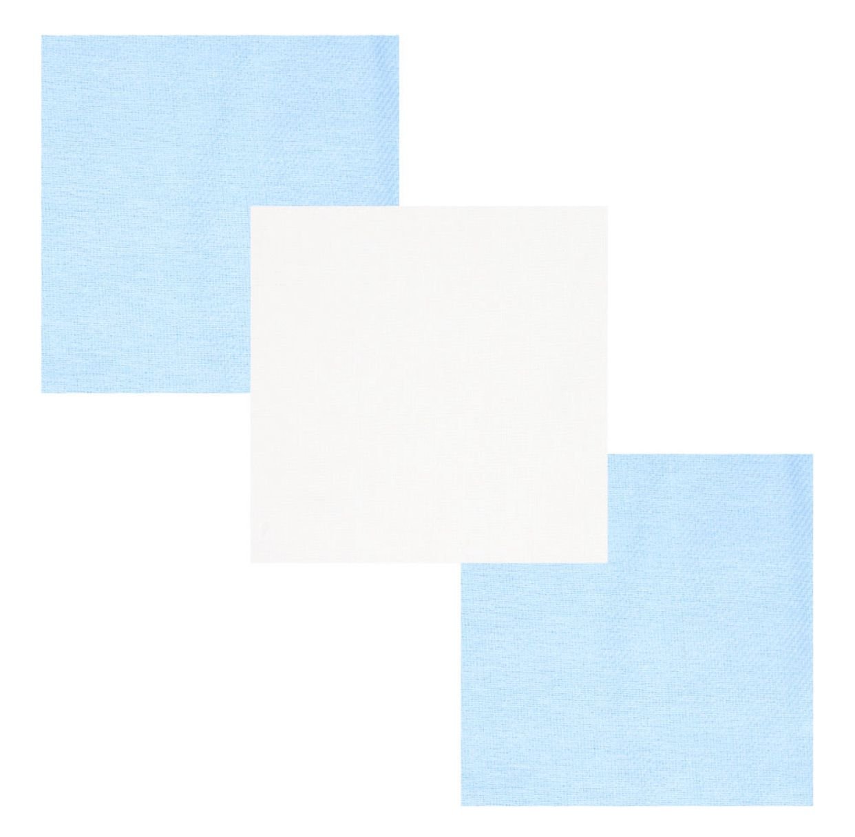 Kit Bebê Masculino Cueiro Azul e Branco Liso (3 unidades)