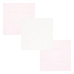 Kit Bebê Feminino Cueiro Rosa e Branco Liso (3 unidades)