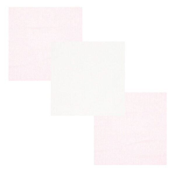 Kit Bebê Feminino Cueiro Rosa e Branco Liso (3 unidades)