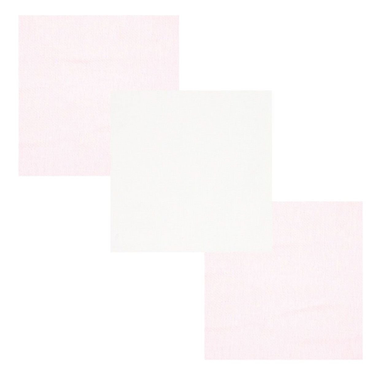 Kit Bebê Feminino Cueiro Rosa e Branco Liso (3 unidades)