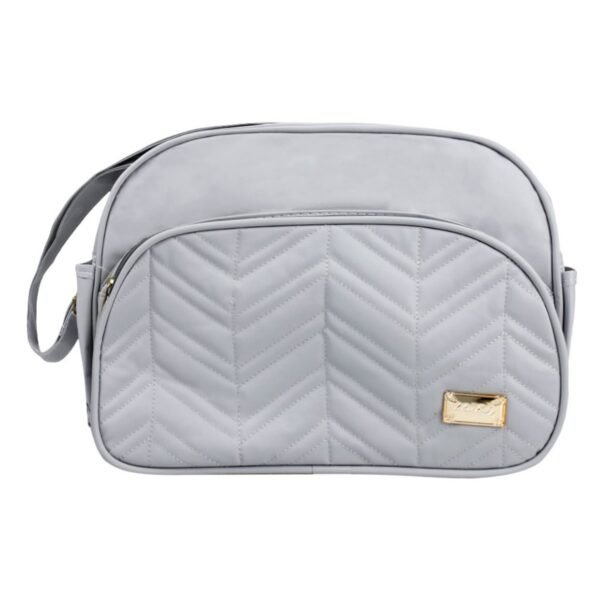 Conjunto Bebê Bolsa e Frasqueira Cinza Chevron Zig Zag - Image 3