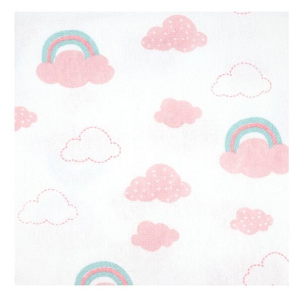 Kit Cueiro Bebê Flanelado Branco Feminino Cílios, Listras Zig-Zag e Nuvens (3 unidades) - Image 3