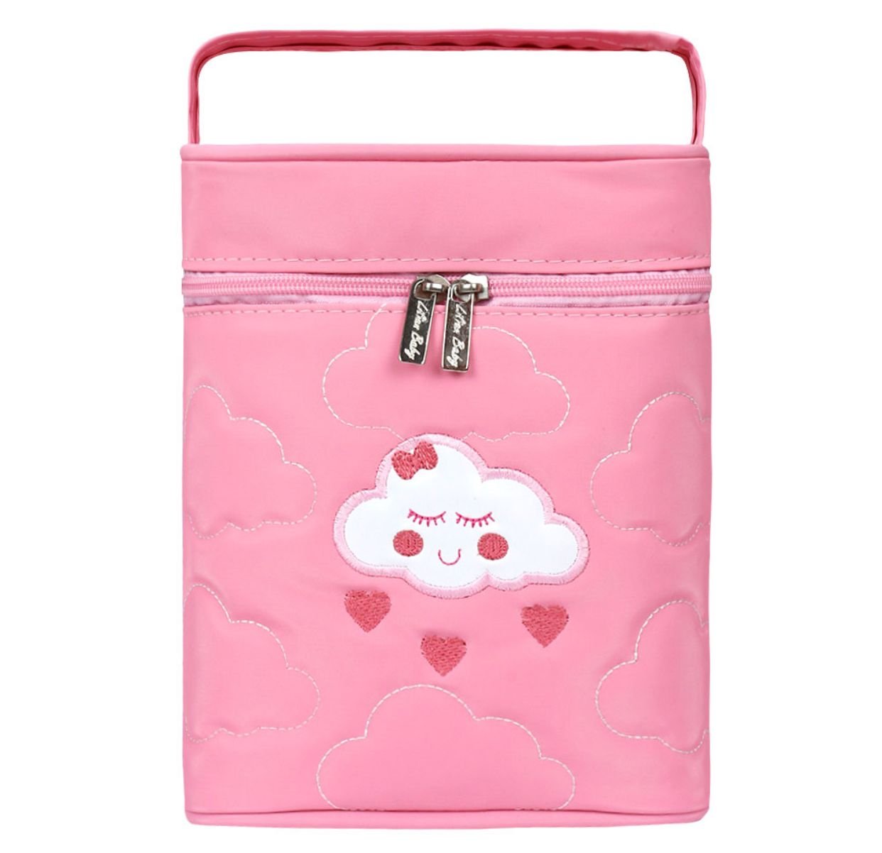 Porta Mamadeira Bebê Feminino Rosa Nuvem Encantada