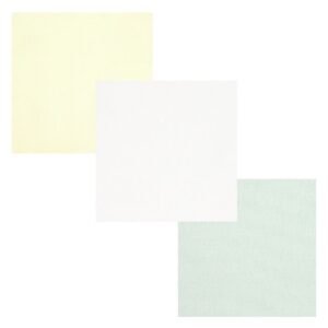 Kit Bebê Cueiro Amarelo, Verde e Branco Liso (3 unidades)
