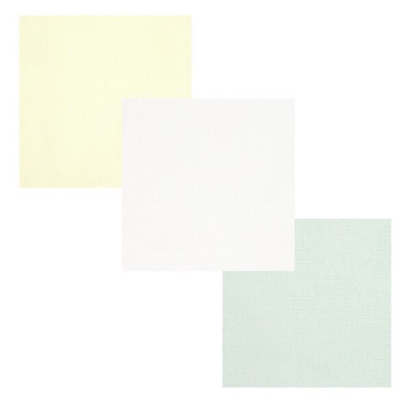 Kit Bebê Cueiro Amarelo, Verde e Branco Liso (3 unidades)