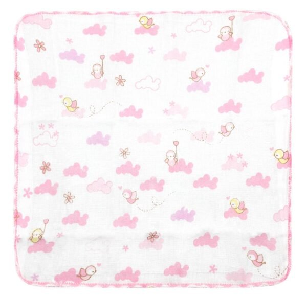Kit Toalha de Boca Bebê Feminino Rosa e Branco (3 unidades) - Image 3