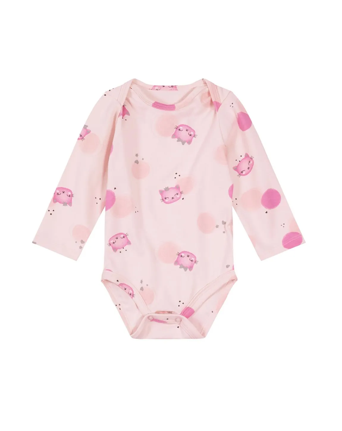 Body Bebê Menina Manga Longa - Gatinha