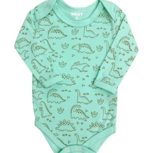 Body Bebê Manga Longa - Dino Folhagem