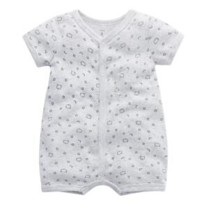 Macacão bebê curto de algodão estampado - Estrela Ursinha