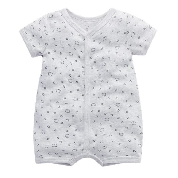 Macacão bebê curto de algodão estampado - Estrela Ursinha