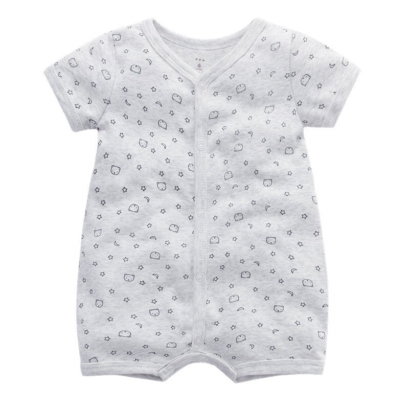 Macacão bebê curto de algodão estampado - Estrela Ursinha