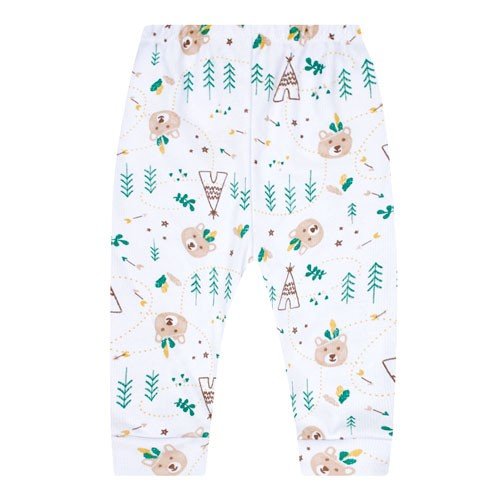 Mijão ( Culote ) Bebê Canelado sem Pé Urso índio