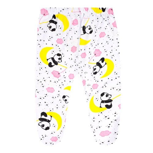 Mijão (Culote) Bebê Meia Malha com Pé Branco Pandinha