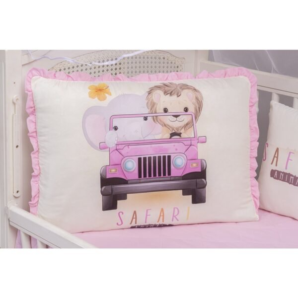 Kit Enxoval Sublimado Almofadas Amiguinhos 12pçs+ Saia brinde - Rosa Bichinhos - Image 2