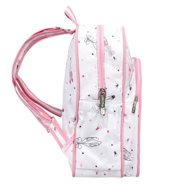 Mochila Maternidade Bebê Feminina Branco e Rosa Bailarina - Image 2