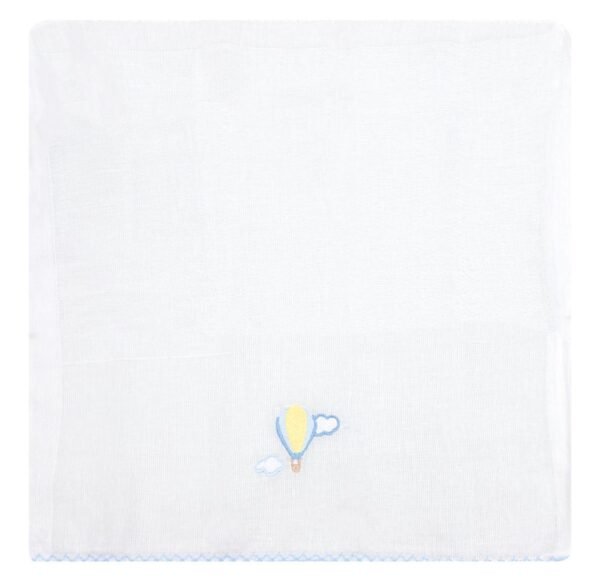 Kit Toalha de Boca Bebê Masculino Branco e Azul Balãozinho (3 Unidades) - Image 4