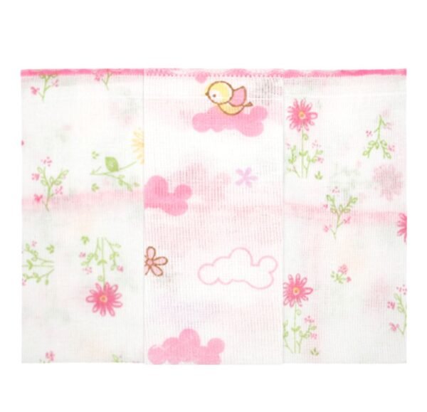 Kit Toalha de Boca Bebê Feminino Rosa e Branco (3 unidades)