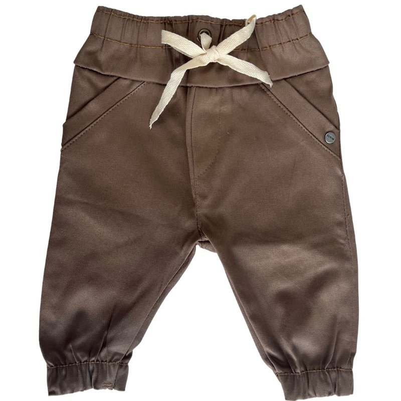 Calça Jogger Sarja - Marrom