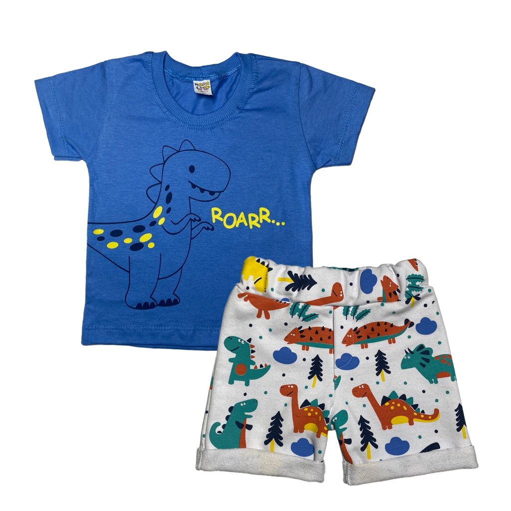 Camisa e Bermuda Dino - Azul