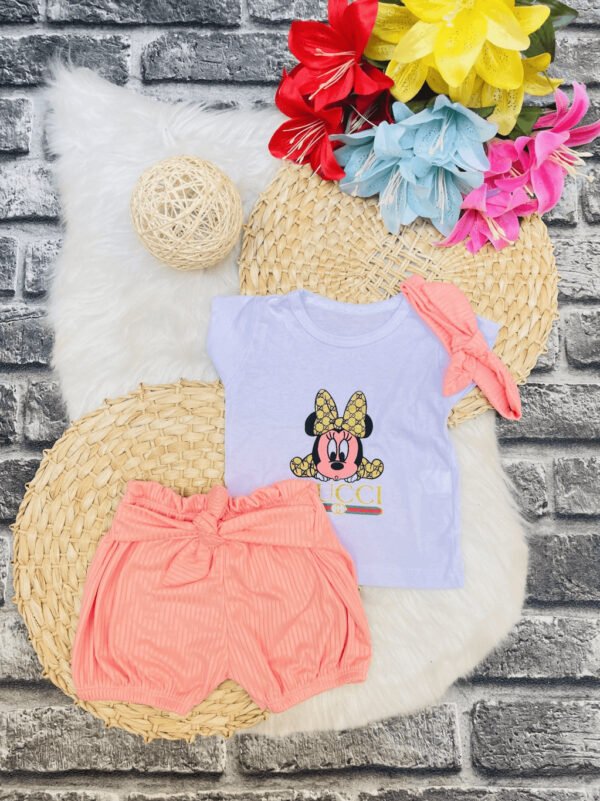 Camisa e Shorts - Minnie gucci Salmão