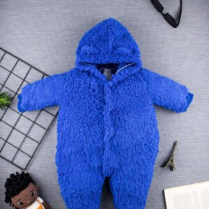 Macacão Teddy Com Orelha no Capuz - Azul Royal