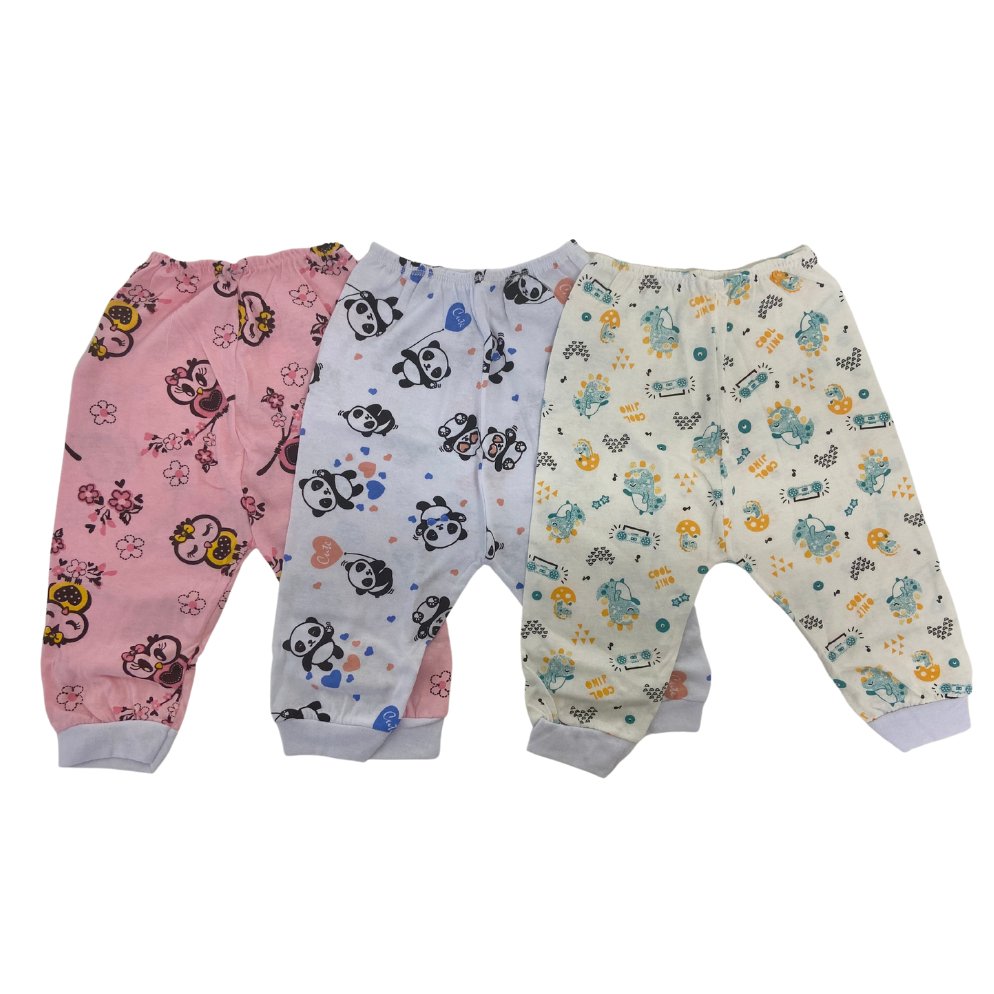 Kit 3 Mijão ( Culote ) Sem Pé Meninas - Coruja/Panda/Dino